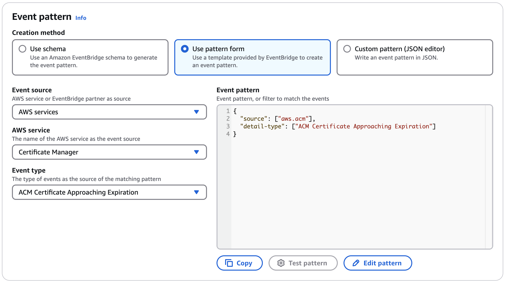 EventBridge Event Pattern