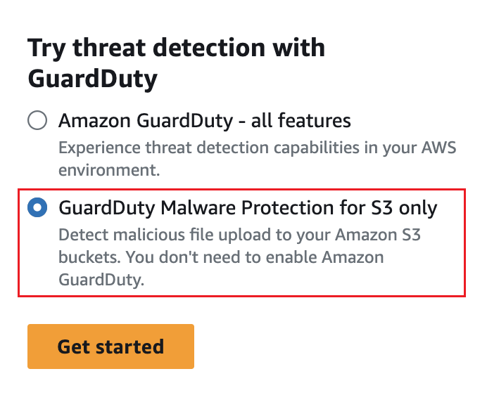 S3 Malware Protection Only