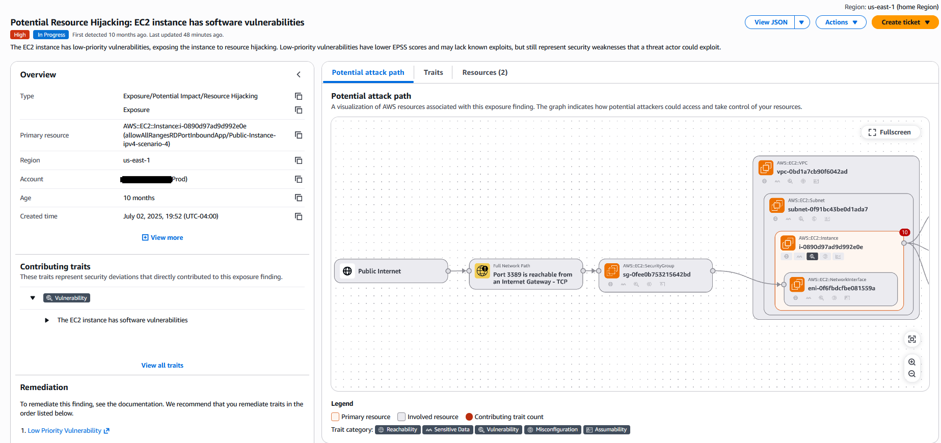 Detailed Exposure Finding Page